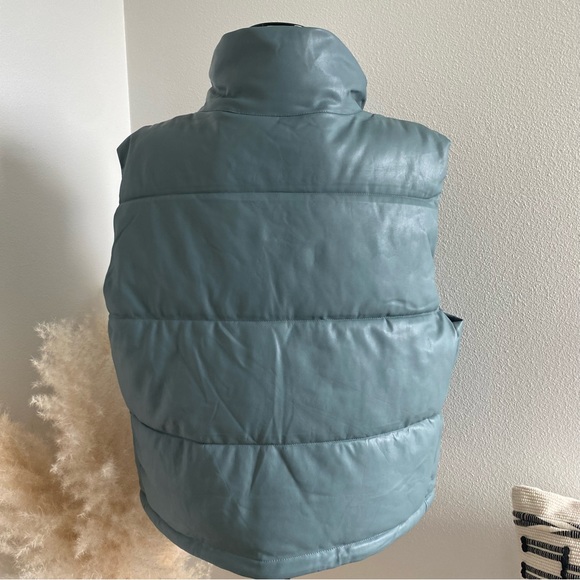 SOLD 7 For All Mankind Faux Leather Puffer Vest - Picture 5 of 12